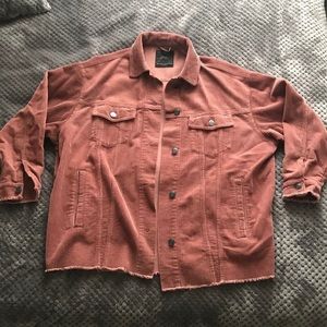 Zara frayed corduroy oversized jacket